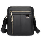 AB EARTH Black Small Style Cowhide Leather Men's Cross Body Bag L1011A