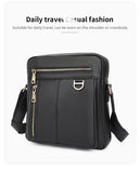 AB EARTH Black Small Style Cowhide Leather Men's Cross Body Bag L1011A