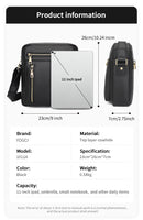 AB EARTH Black Small Style Cowhide Leather Men's Cross Body Bag L1011A