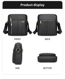 AB EARTH Black Small Style Cowhide Leather Men's Cross Body Bag L1011A