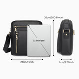 AB EARTH Black Small Style Cowhide Leather Men's Cross Body Bag L1011A