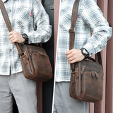 AB EARTH Vintage Cowboy Leather Real Leather Sling Bag Messenger Bag L1063R