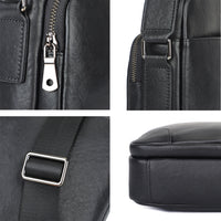 AB EARTH Black Leather Sling Bag for Men Messenger Bag L1069A/B