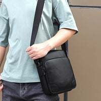 AB EARTH Black Leather Sling Bag for Men Messenger Bag L1069A/B