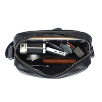 AB EARTH Black Leather Sling Bag for Men Messenger Bag L1069A/B