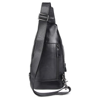 AB EARTH Cow Leather Black Sling Bag Chest Bag Cross Body Bag L4012A/Q