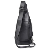 AB EARTH Cow Leather Black Sling Bag Chest Bag Cross Body Bag L4012A/Q