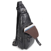 AB EARTH Cow Leather Black Sling Bag Chest Bag Cross Body Bag L4012A/Q