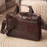 AB EARTH Classic Vintage Leather Men's Chocolate Hand Tiny Laptop Bag Briefcase Messenger L7075LC