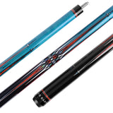 AB EARTH 48 Inch Short Pool Cue Stick for Kids, Canadian Maple Billiard Cues for Tight Spaces, 2024 #K10 Blue