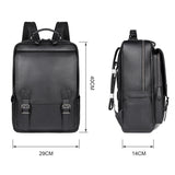 AB EARTH Top Graine Leather Backpack School Bag for Men L2755