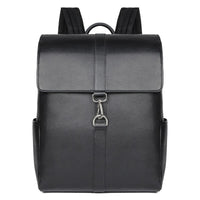 AB EARTH Genuine Cow Leather Packsack Black School Bag for Men L2756