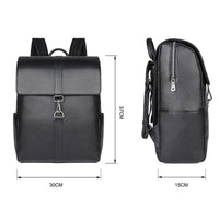 AB EARTH Genuine Cow Leather Packsack Black School Bag for Men L2756