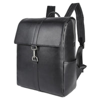 AB EARTH Genuine Cow Leather Packsack Black School Bag for Men L2756