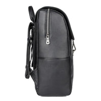 AB EARTH Genuine Cow Leather Packsack Black School Bag for Men L2756