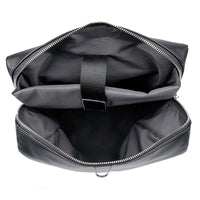 AB EARTH Genuine Cow Leather Packsack Black School Bag for Men L2756