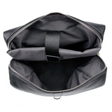 AB EARTH Genuine Cow Leather Packsack Black School Bag for Men L2756