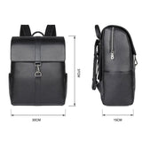 AB EARTH Genuine Cow Leather Packsack Black School Bag for Men L2756