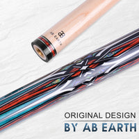 AB EARTH 48 Inch Short Pool Cue Stick for Kids, Canadian Maple Billiard Cues for Tight Spaces, 2024 #K10 Blue