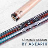 AB EARTH 48 Inch Short Pool Cue Stick for Kids, Canadian Maple Billiard Cues for Tight Spaces, 2024 #K10 Blue