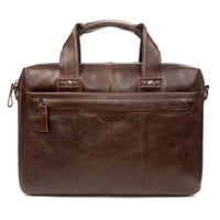 AB EARTH Classic Vintage Leather Men's Chocolate Hand Tiny Laptop Bag Briefcase Messenger L7075LC
