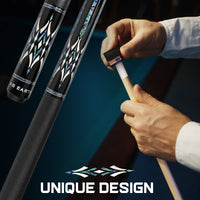 AB EARTH 58" Pool Cue Stick Canadian Maple 13mm Tip Billiard Cue with Irish Linen Wrap #A68