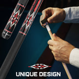 AB EARTH 58" Pool Cue Stick Canadian Maple 13mm Tip Billiard Cue with Irish Linen Wrap #A61