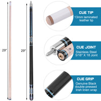 AB EARTH 58" Pool Cue Canadian Maple Billiard Stick with Irish Linen Wrap #A69