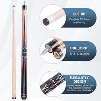 AB EARTH 36 Inch Short Pool Cue Stick for Kids, Canadian Maple Billiard Cues for Tight Spaces, 2024 #K10 Natural
