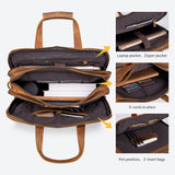 AB EARTH Leather Briefcase Genuine Leather Handbag L7388R-Y