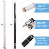 AB EARTH 58" Pool Cue Stick Canadian Maple 13mm Tip Billiard Cue with Irish Linen Wrap #A68