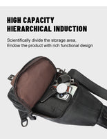 AB EARTH Cow Leather Black Sling Bag Chest Bag Cross Body Bag L4012A/Q