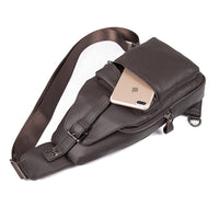 AB EARTH Cow Leather Black Sling Bag Chest Bag Cross Body Bag L4012A/Q