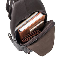 AB EARTH Cow Leather Black Sling Bag Chest Bag Cross Body Bag L4012A/Q