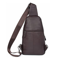 AB EARTH Black Full Grain Leather Chest Bag for Men L4013A/Q