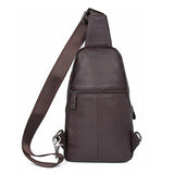 AB EARTH Black Full Grain Leather Chest Bag for Men L4013A/Q