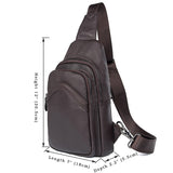 AB EARTH Black Full Grain Leather Chest Bag for Men L4013A/Q