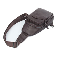 AB EARTH Black Full Grain Leather Chest Bag for Men L4013A/Q