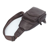 AB EARTH Black Full Grain Leather Chest Bag for Men L4013A/Q