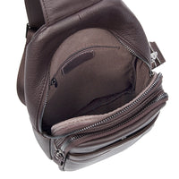 AB EARTH Black Full Grain Leather Chest Bag for Men L4013A/Q