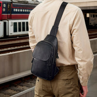 AB EARTH Nature Cowhide Leather Messenger Bag for Men L4033A/Q