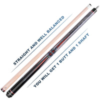 AB EARTH 42 Inch Short Pool Cue Stick for Kids, Canadian Maple Billiard Cues for Tight Spaces, 2024 #K10 Grey