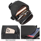 AB EARTH Black Full Grain Leather Chest Bag for Men L4013A/Q