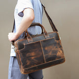AB EARTH Real Genuine Leather Briefcase Laptop Bag for Men L7382Y-A/C/R