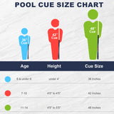 AB EARTH 36”/42”/48” Canadian Maple Billiard Short Pool Cues for Tight Places #K9