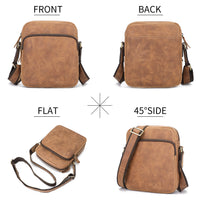 AB EARTH Black Leather Sling Bag for Men Messenger Bag L1069A/B