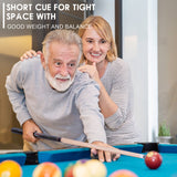 AB EARTH 42 Inch Short Pool Cue Stick for Kids, Canadian Maple Billiard Cues for Tight Spaces, 2024 #K10 Grey