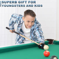 AB EARTH 42 Inch Short Pool Cue Stick for Kids, Canadian Maple Billiard Cues for Tight Spaces, 2024 #K10 Grey