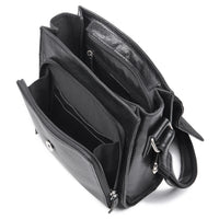 AB EARTH Black Cow Leather Sling Bag Messenger Bag Mens Cross Body Bag L7055A/B/Q/R/X