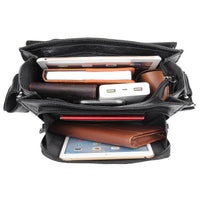 AB EARTH Black Cow Leather Sling Bag Messenger Bag Mens Cross Body Bag L7055A/B/Q/R/X